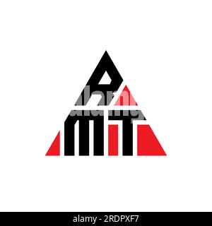 RMT triangle letter logo design with triangle shape. RMT triangle logo design monogram. RMT triangle vector logo template with red color. RMT triangul Stock Vector