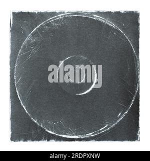 Old black cd album cover with scratched texture on white background with clipping path Stock Photo