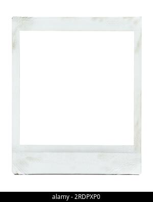 Old square white instant photo frame on white background with clipping path Stock Photo