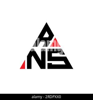 RNS triangle letter logo design with triangle shape. RNS triangle logo design monogram. RNS triangle vector logo template with red color. RNS triangul Stock Vector