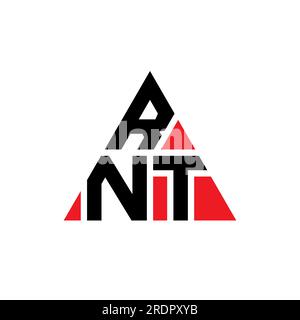 RNT triangle letter logo design with triangle shape. RNT triangle logo design monogram. RNT triangle vector logo template with red color. RNT triangul Stock Vector