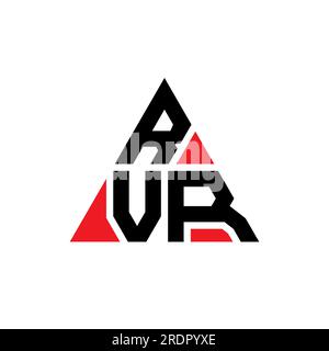 RVR triangle letter logo design with triangle shape. RVR triangle logo design monogram. RVR triangle vector logo template with red color. RVR triangul Stock Vector