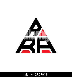 RRA triangle letter logo design with triangle shape. RRA triangle logo design monogram. RRA triangle vector logo template with red color. RRA triangul Stock Vector