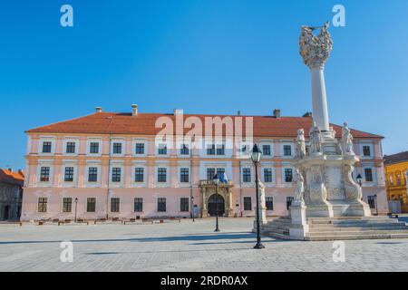 Historic palaces on Holy trinity square in Tvrdja, city of Osijek, Croatia Stock Photo