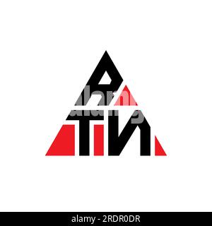 RTN triangle letter logo design with triangle shape. RTN triangle logo design monogram. RTN triangle vector logo template with red color. RTN triangul Stock Vector