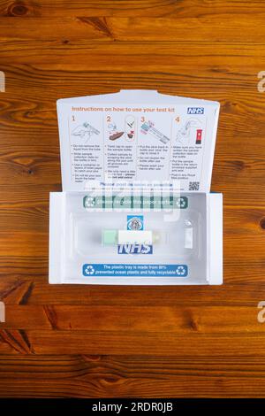 NHS bowel cancer screening test kit Stock Photo