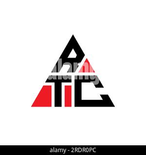 RTC triangle letter logo design with triangle shape. RTC triangle logo design monogram. RTC triangle vector logo template with red color. RTC triangul Stock Vector
