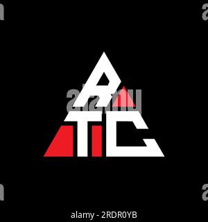 RTC triangle letter logo design with triangle shape. RTC triangle logo design monogram. RTC triangle vector logo template with red color. RTC triangul Stock Vector