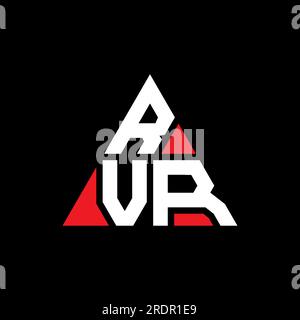 RVR triangle letter logo design with triangle shape. RVR triangle logo design monogram. RVR triangle vector logo template with red color. RVR triangul Stock Vector