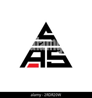 SAS triangle letter logo design with triangle shape. SAS triangle logo design monogram. SAS triangle vector logo template with red color. SAS triangul Stock Vector