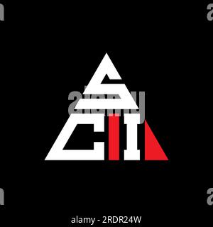 SCI triangle letter logo design with triangle shape. SCI triangle logo design monogram. SCI triangle vector logo template with red color. SCI triangul Stock Vector