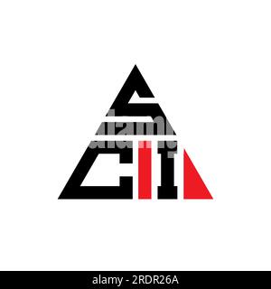 SCI triangle letter logo design with triangle shape. SCI triangle logo design monogram. SCI triangle vector logo template with red color. SCI triangul Stock Vector