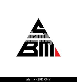 SBM triangle letter logo design with triangle shape. SBM triangle logo design monogram. SBM triangle vector logo template with red color. SBM triangul Stock Vector