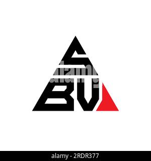 SBV triangle letter logo design with triangle shape. SBV triangle logo design monogram. SBV triangle vector logo template with red color. SBV triangul Stock Vector
