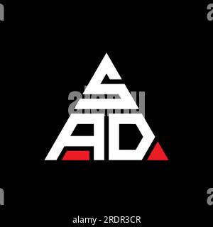 SAD triangle letter logo design with triangle shape. SAD triangle logo design monogram. SAD triangle vector logo template with red color. SAD triangul Stock Vector