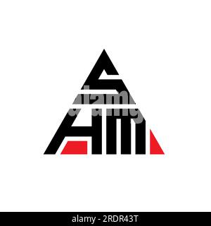 SHM triangle letter logo design with triangle shape. SHM triangle logo ...