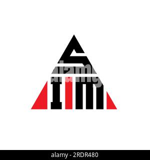 SIM triangle letter logo design with triangle shape. SIM triangle logo ...