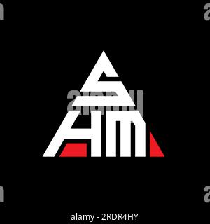 SHM triangle letter logo design with triangle shape. SHM triangle logo ...