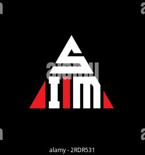 SIM triangle letter logo design with triangle shape. SIM triangle logo ...
