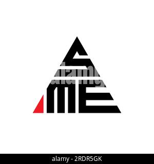 SME triangle letter logo design with triangle shape. SME triangle logo design monogram. SME triangle vector logo template with red color. SME triangul Stock Vector