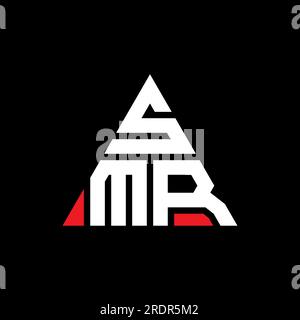 SMR triangle letter logo design with triangle shape. SMR triangle logo design monogram. SMR triangle vector logo template with red color. SMR triangul Stock Vector