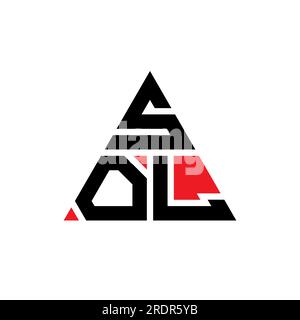 SOL triangle letter logo design with triangle shape. SOL triangle logo design monogram. SOL triangle vector logo template with red color. SOL triangul Stock Vector