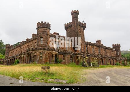 Kinloch Castle, Isle of Rum, Scotland, July 14 2023.  Kinloch Castle, late Victorian Mansion built by Sir George Bullough on the hebridean island of R Stock Photo