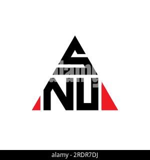 SNU triangle letter logo design with triangle shape. SNU triangle logo design monogram. SNU triangle vector logo template with red color. SNU triangul Stock Vector