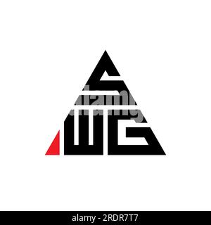 SWG triangle letter logo design with triangle shape. SWG triangle logo design monogram. SWG triangle vector logo template with red color. SWG triangul Stock Vector
