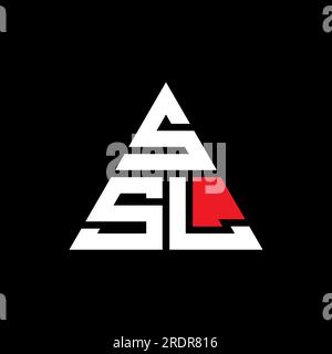 SSL triangle letter logo design with triangle shape. SSL triangle logo design monogram. SSL triangle vector logo template with red color. SSL triangul Stock Vector