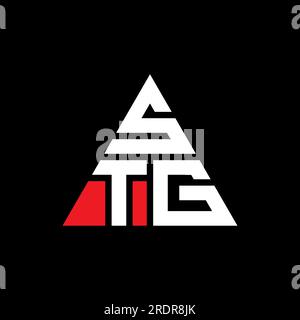 STG triangle letter logo design with triangle shape. STG triangle logo design monogram. STG triangle vector logo template with red color. STG triangul Stock Vector