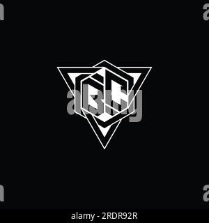 BC Logo monogram with hexagon geometric shape isolated outline design ...