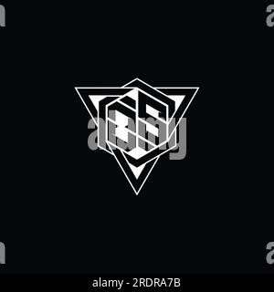 OS Logo monogram hexagon shape with geometric abstract isolated outline ...
