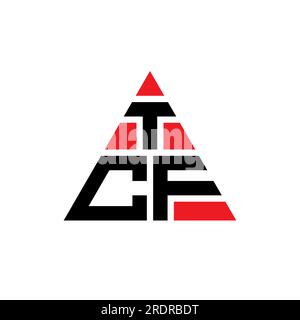 TCF triangle letter logo design with triangle shape. TCF triangle logo design monogram. TCF triangle vector logo template with red color. TCF triangul Stock Vector