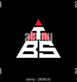 TBS triangle letter logo design with triangle shape. TBS triangle logo design monogram. TBS triangle vector logo template with red color. TBS triangul Stock Vector