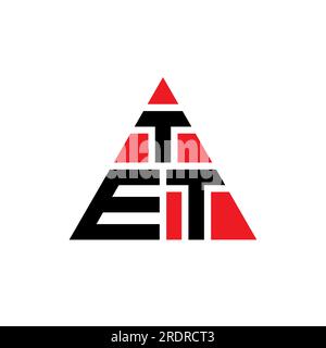 TET triangle letter logo design with triangle shape. TET triangle logo design monogram. TET triangle vector logo template with red color. TET triangul Stock Vector