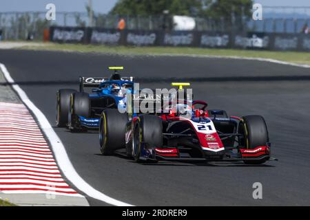 21 NOVALAK Clement (fra), Trident Racing, Dallara F2, action during the 9th round of the 2023 FIA Formula 2 Championship from July 21 to 23, 2023 on the Hungaroring, in Mogyorod, Hungary Stock Photo