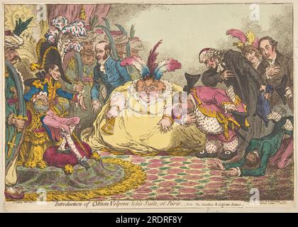 Introduction of Citizen Volpone & His Suite, at Paris.–Vide, The Moniteur, & Cobbetts Letters 15 November 1802 by James Gillray Stock Photo
