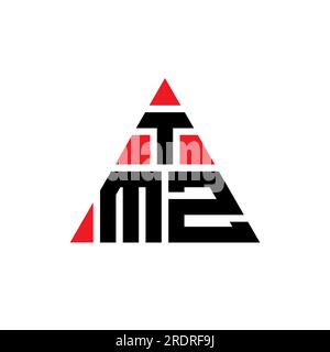 TMZ triangle letter logo design with triangle shape. TMZ triangle logo design monogram. TMZ triangle vector logo template with red color. TMZ triangul Stock Vector