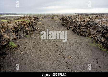 Bridge between Continents, Sandvik, Rekjanes Peninsular,   Iceland Stock Photo