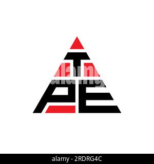 TPE triangle letter logo design with triangle shape. TPE triangle logo design monogram. TPE triangle vector logo template with red color. TPE triangul Stock Vector