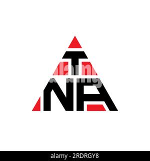 TNA triangle letter logo design with triangle shape. TNA triangle logo design monogram. TNA triangle vector logo template with red color. TNA triangul Stock Vector