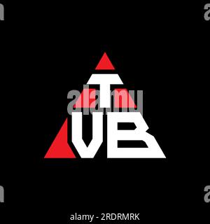 TVB triangle letter logo design with triangle shape. TVB triangle logo design monogram. TVB triangle vector logo template with red color. TVB triangul Stock Vector