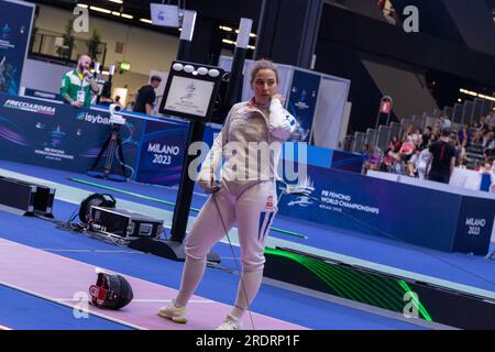 Milan, Italy. 23rd July, 2023. Centro Congressi MiCo, Milan, Italy, July 23, 2023, Ondarts Lucia (ARG) during FIE Senior Fencing World Championships - day2 - Sword Credit: Live Media Publishing Group/Alamy Live News Stock Photo