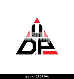 UDP triangle letter logo design with triangle shape. UDP triangle logo design monogram. UDP triangle vector logo template with red color. UDP triangul Stock Vector