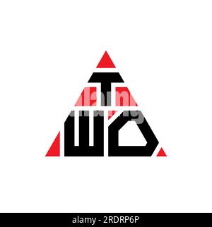 TWO triangle letter logo design with triangle shape. TWO triangle logo design monogram. TWO triangle vector logo template with red color. TWO triangul Stock Vector