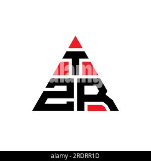 TZR triangle letter logo design with triangle shape. TZR triangle logo design monogram. TZR triangle vector logo template with red color. TZR triangul Stock Vector