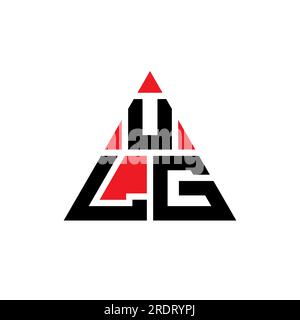 ULG triangle letter logo design with triangle shape. ULG triangle logo design monogram. ULG triangle vector logo template with red color. ULG triangul Stock Vector