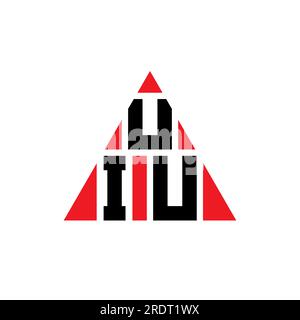 UIU triangle letter logo design with triangle shape. UIU triangle logo design monogram. UIU triangle vector logo template with red color. UIU triangul Stock Vector