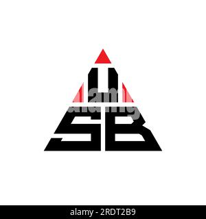 USB triangle letter logo design with triangle shape. USB triangle logo design monogram. USB triangle vector logo template with red color. USB triangul Stock Vector